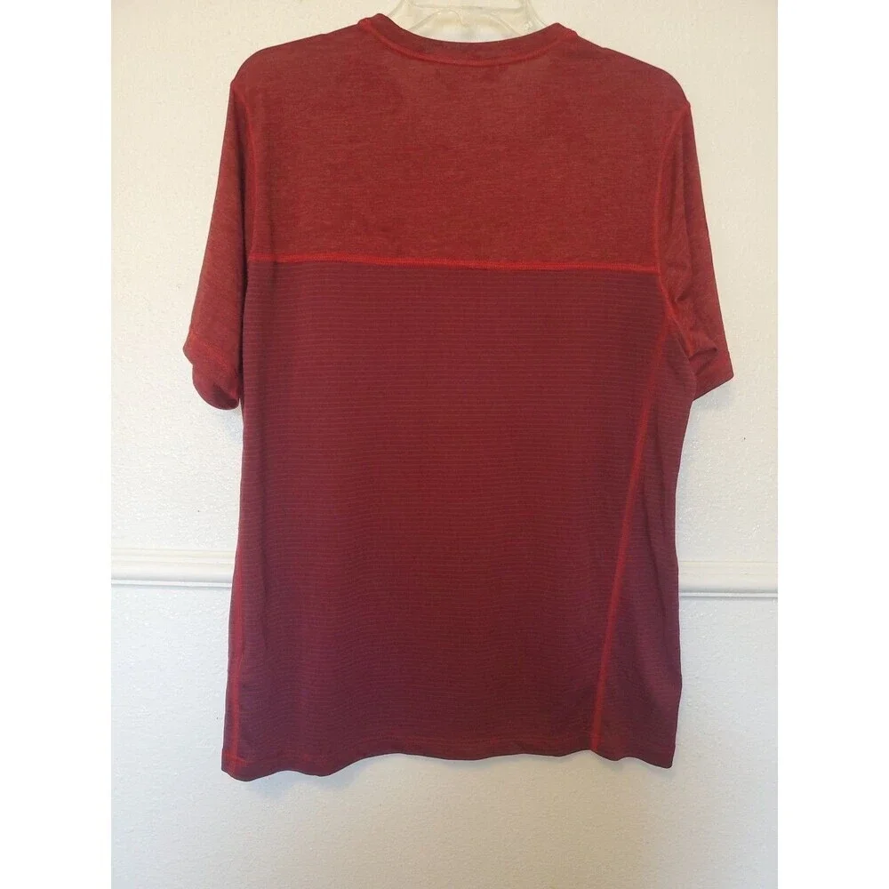The North Face‎ T-shirt Flash Dry 100% Polyester Men's L Maroon Short Sleeve Tee - Picture 11 of 16